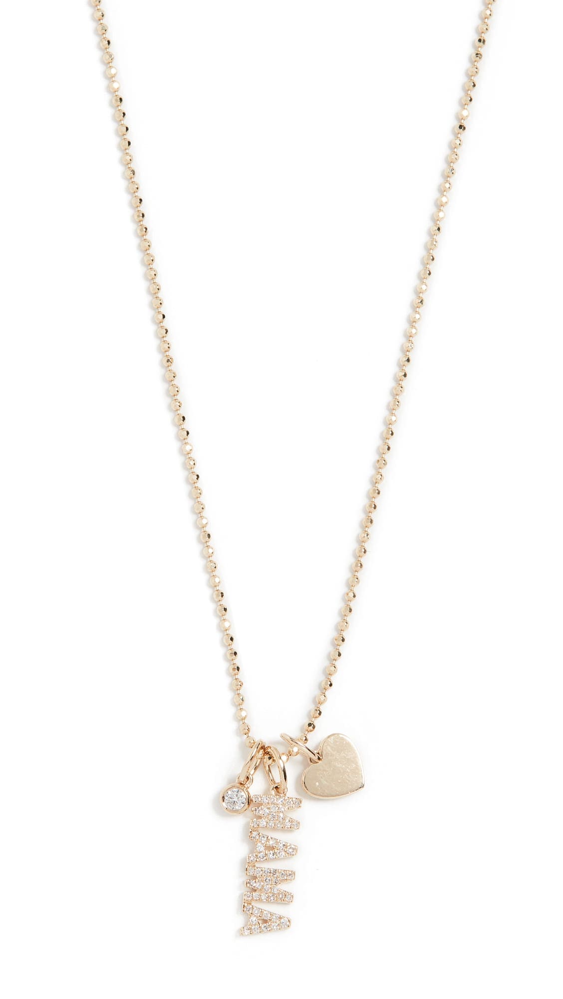 shopbop EF Collection 14k Diamond Mama Charm Necklace